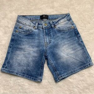 7 For All Mankind Girl's Blue Cotton Denim Jeans Shorts Size 10 Years